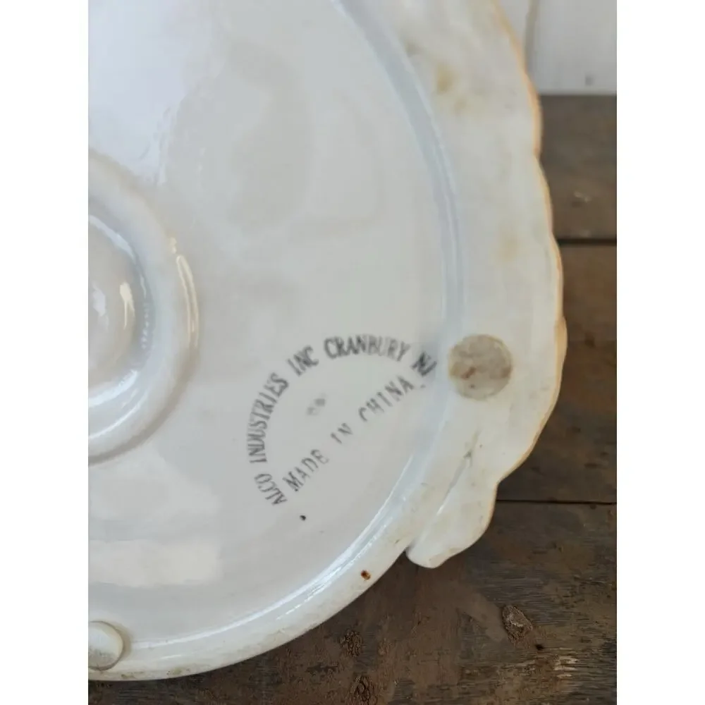 GMI Industries Ceramic Lighthouse Taper Candle Holder, Nautical Striped Glossy